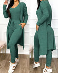 Conjunto de dos piezas para mujer, atuendo primavera 2023, moda con cordón y bolsillos, mono ajustado sin mangas con cuello en U y conjunto de abrigo de manga larga