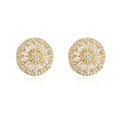 NEWBUY Luxury AAA Cubic Zirconia Pave Setting Copper Jewelry Gold Color Round Stud Earrings For Women Girl