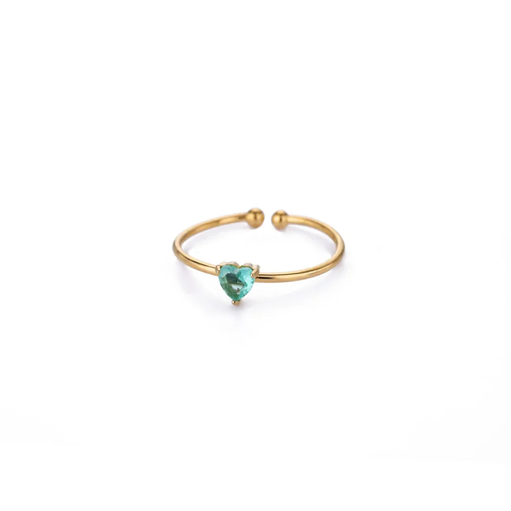 Anillos de corazón con circonita cúbica colorida de 2025 para mujer, joyería de anillo de princesa de acero inoxidable delicado de moda, regalo de boda
