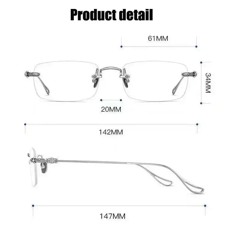 Gafas de miopía fotocromáticas de nueva moda, sin montura, cuadradas, vintage, para mujer y hombre, gafas de sol con protección UV antiluz azul, dioptrías ópticas