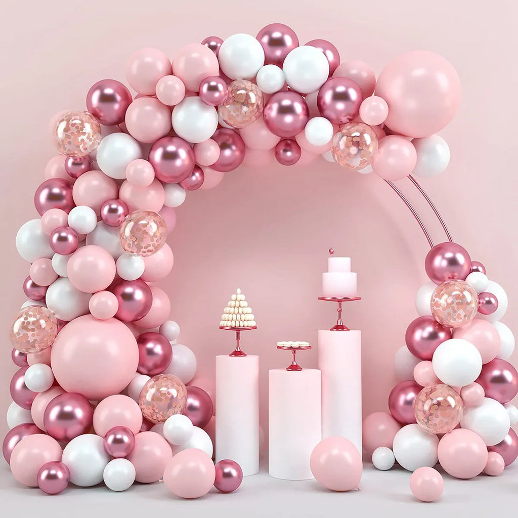 Kit de guirnalda de globos macaron rosados, arco, decoración para fiesta de cumpleaños, niños, boda, suministros para fiesta de cumpleaños, decoración para baby shower, globos de látex