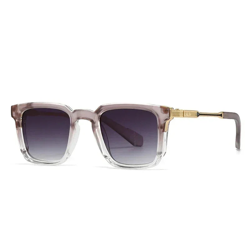 SHAUNA Gafas de sol de lujo cuadradas nuevas para mujer, remaches retro, lentes de sol degradadas para hombre, UV400