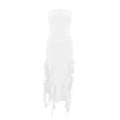 BWQ Vestidos largos para mujer con aberturas, sexy, ajustado, sin mangas, vestido medusa, moda para chicas, vestido maxi de hombros descubiertos para mujer