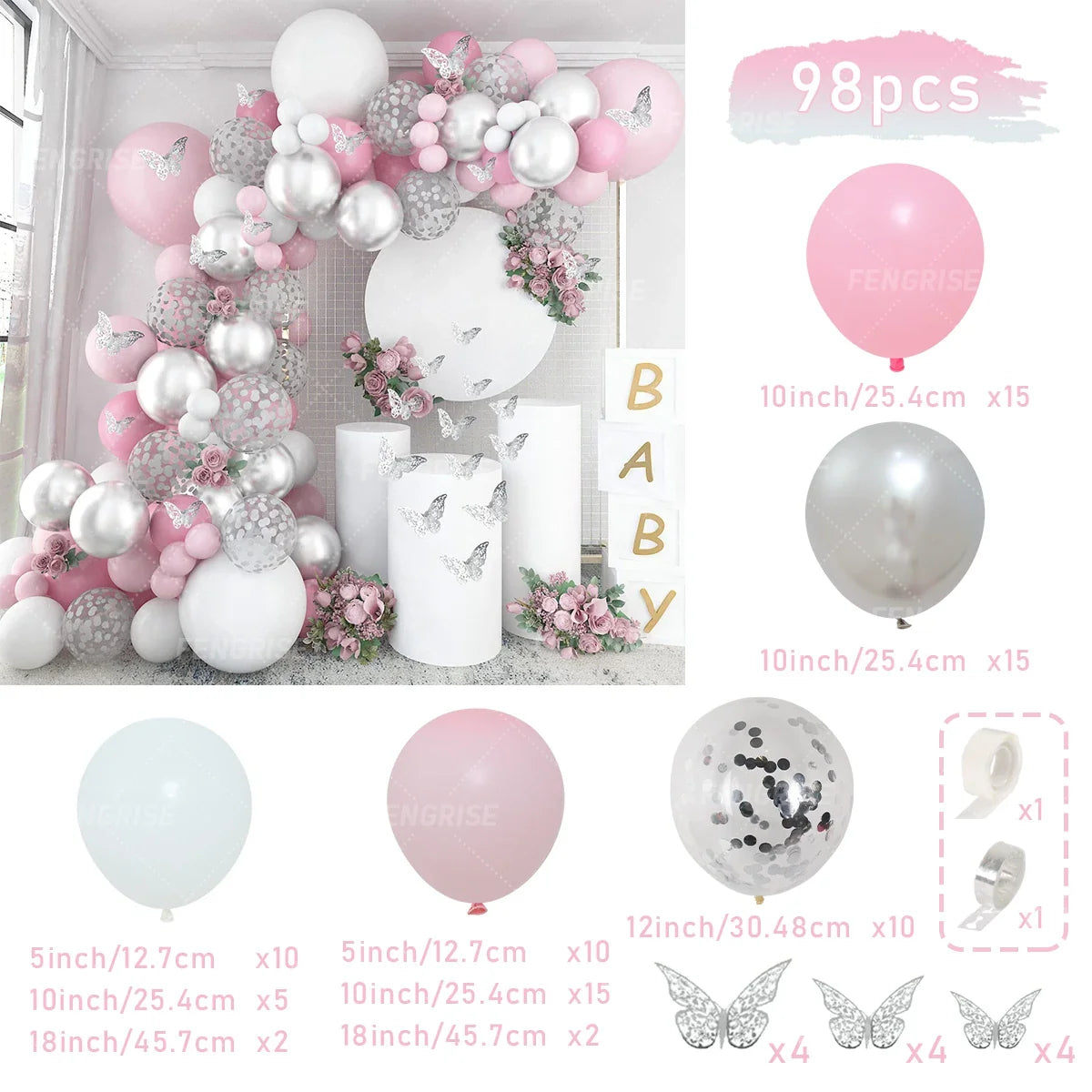 Purple Butterfly Balloons Garland Arch Kit Latex Ballon Birthday Party Decor Kids Adult Wedding Baloon Baby Shower Decor Ballon