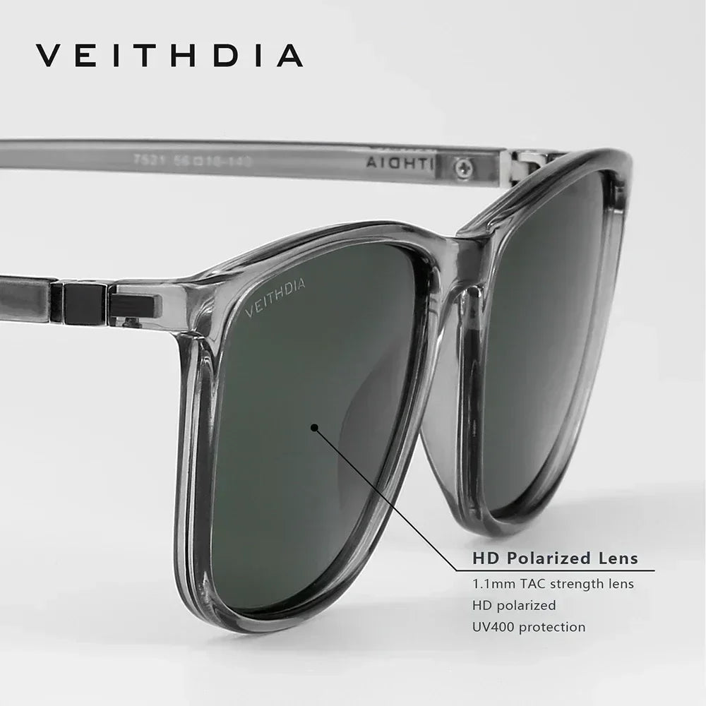 VEITHDIA Brand New Sunglasses Unisex Retro TR90 Sunglasses Polarized UV400 Lens Vintage Eyewear Sun Glasses For Men/Women 7521