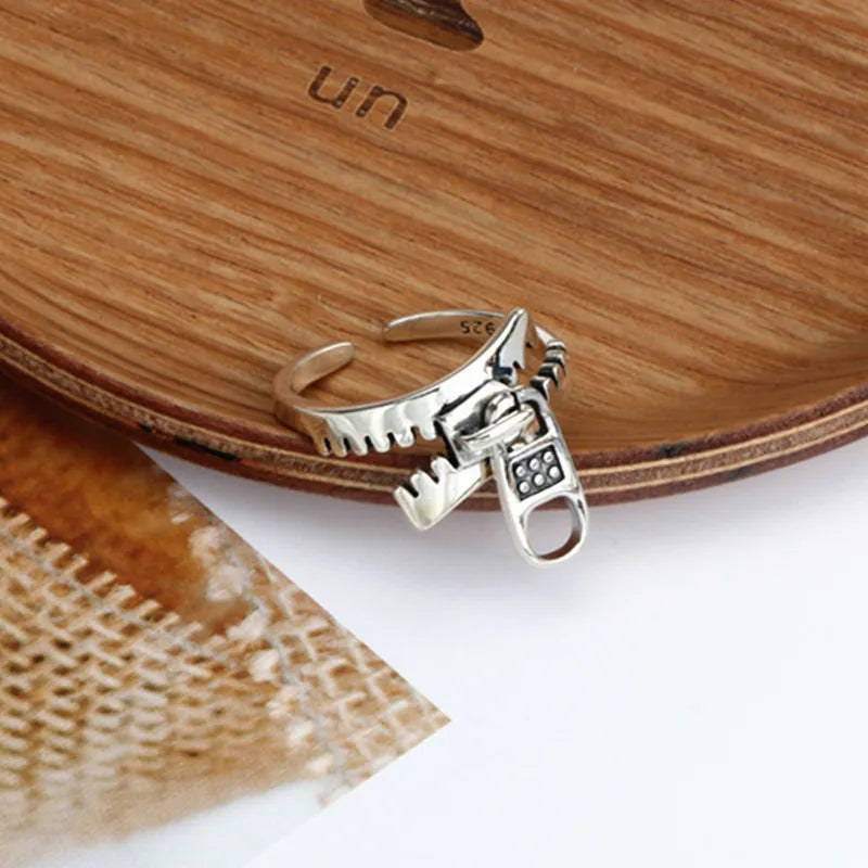 925 Sterling Silver Geometry Zipper Engagement Rings For Women Ladies Luxury Designer Jewelry Accessories Jewellery