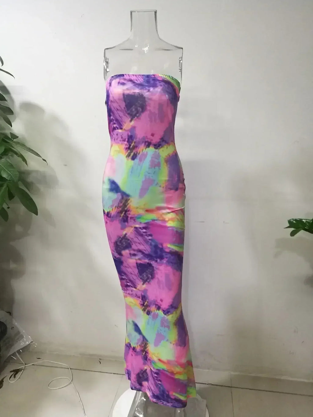 Vestidos de primavera y verano para mujer, con estampado de pecho, sin hombros, vendaje, ajustado, sexy, vestido largo, nueva moda 2023, fiesta, MsChuh