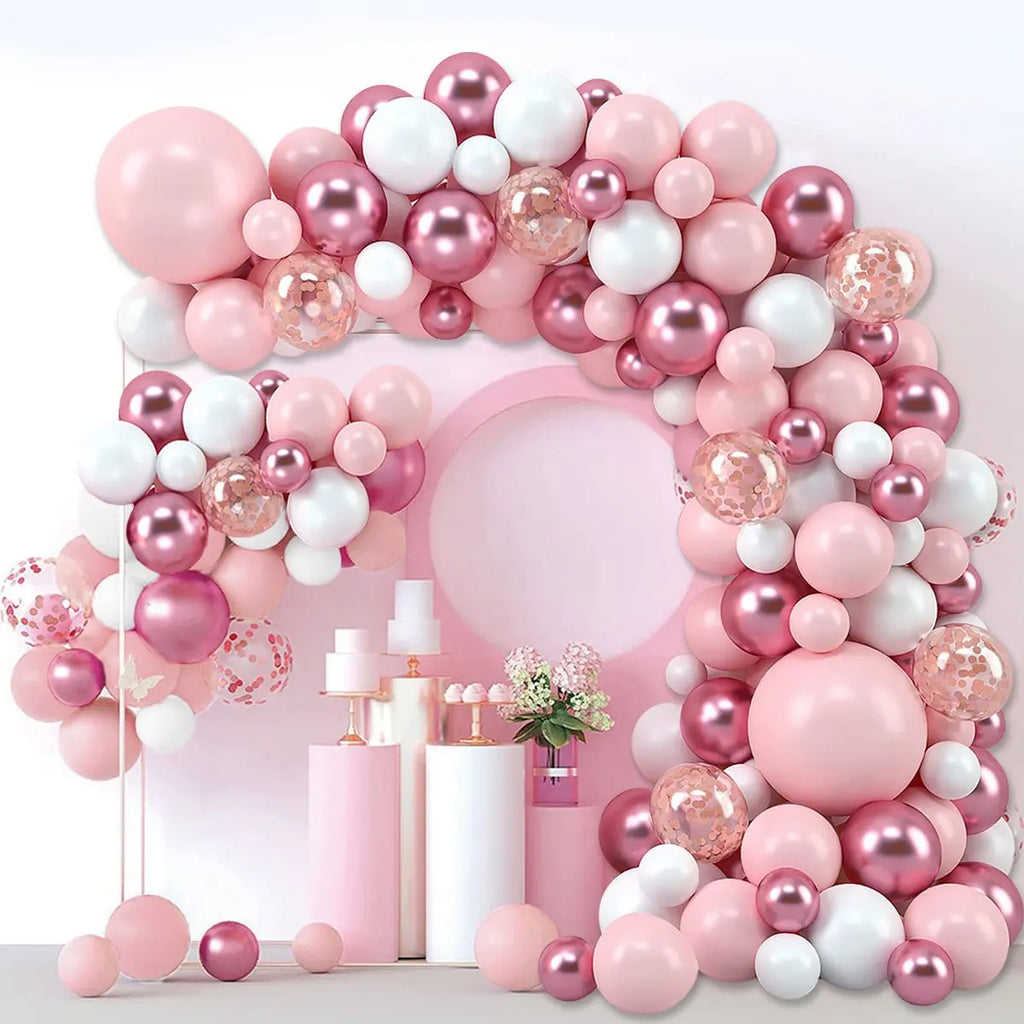 Kit de guirnalda de globos macaron rosados, arco, decoración para fiesta de cumpleaños, niños, boda, suministros para fiesta de cumpleaños, decoración para baby shower, globos de látex