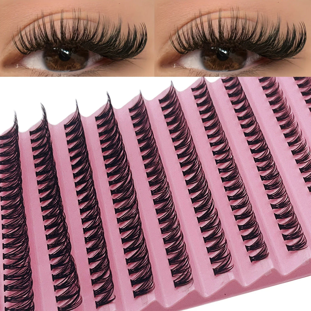 Pestañas Individuales 8-16mm 200pcs Pestañas en Grupo | Aspecto Natural Bandeja Mixta para Extensión de Pestañas DIY