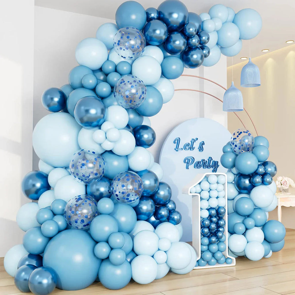 Kit de arco de guirnalda de globos azules, decoración de fiesta de cumpleaños para niños y hombres, artículos para fiesta de bodas y cumpleaños, decoración para baby shower, globos de látex