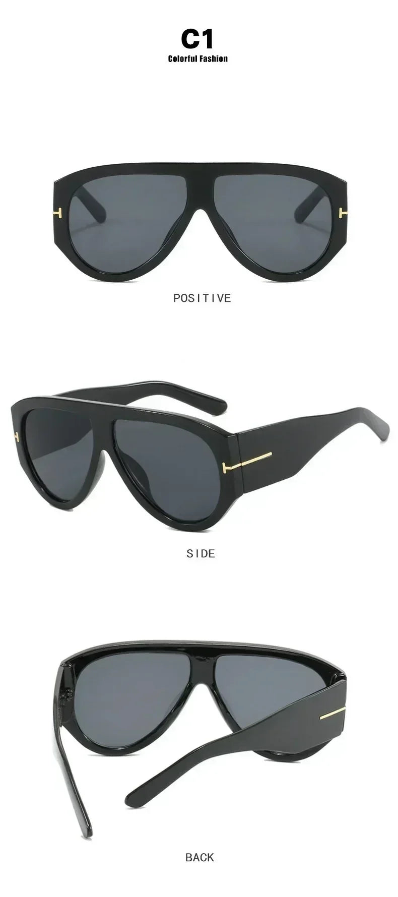 2024 Nuevas gafas de sol piloto de montura grande color marrón para mujer y hombre, marca T, para exteriores, gafas de sol para mujer, regalo Oculos De Sol