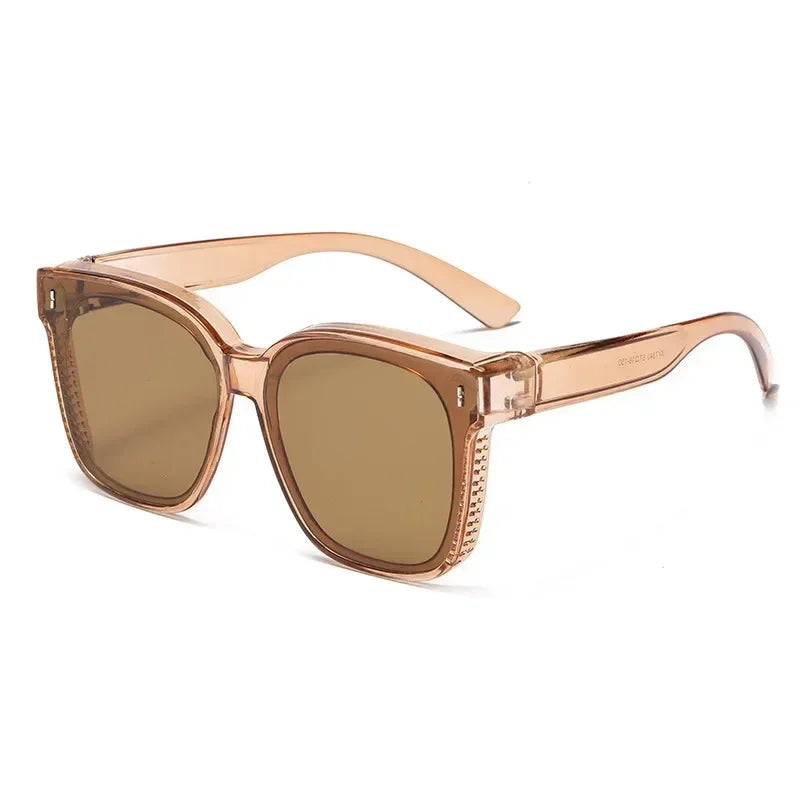 Gafas de Sol Polarizadas Cuadradas Fashion para Recetar Miopía, Lentes de Sol Portátiles para Hombre y Mujer, Vintage, para Pesca y Conducir