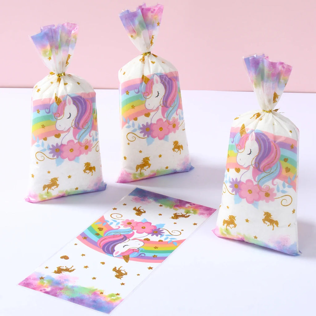 25/50/100pcs Unicorn Candy Packing Bags Gift Bag Unicorn Theme Birthday Party Decoration Kids Baby Shower Wedding Party Supplies