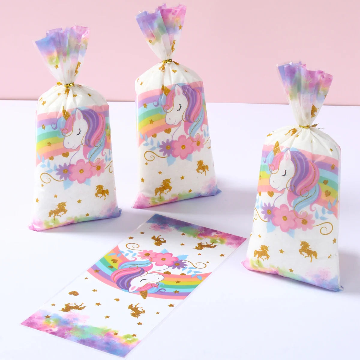 25/50/100pcs Unicorn Candy Packing Bags Gift Bag Unicorn Theme Birthday Party Decoration Kids Baby Shower Wedding Party Supplies