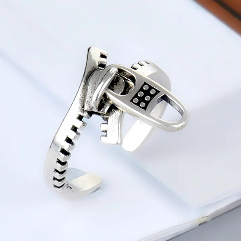 925 Sterling Silver Geometry Zipper Engagement Rings For Women Ladies Luxury Designer Jewelry Accessories Jewellery