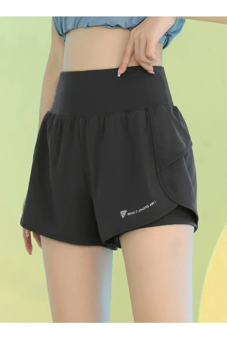 Pantalones cortos de yoga PHIGEER para mujer, ligeros, para gimnasio, ciclismo, entrenamiento, con bolsillo, transpirables, para correr, ropa deportiva