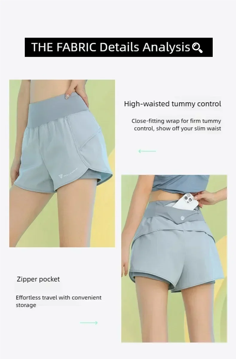 Pantalones cortos de yoga PHIGEER para mujer, ligeros, para gimnasio, ciclismo, entrenamiento, con bolsillo, transpirables, para correr, ropa deportiva