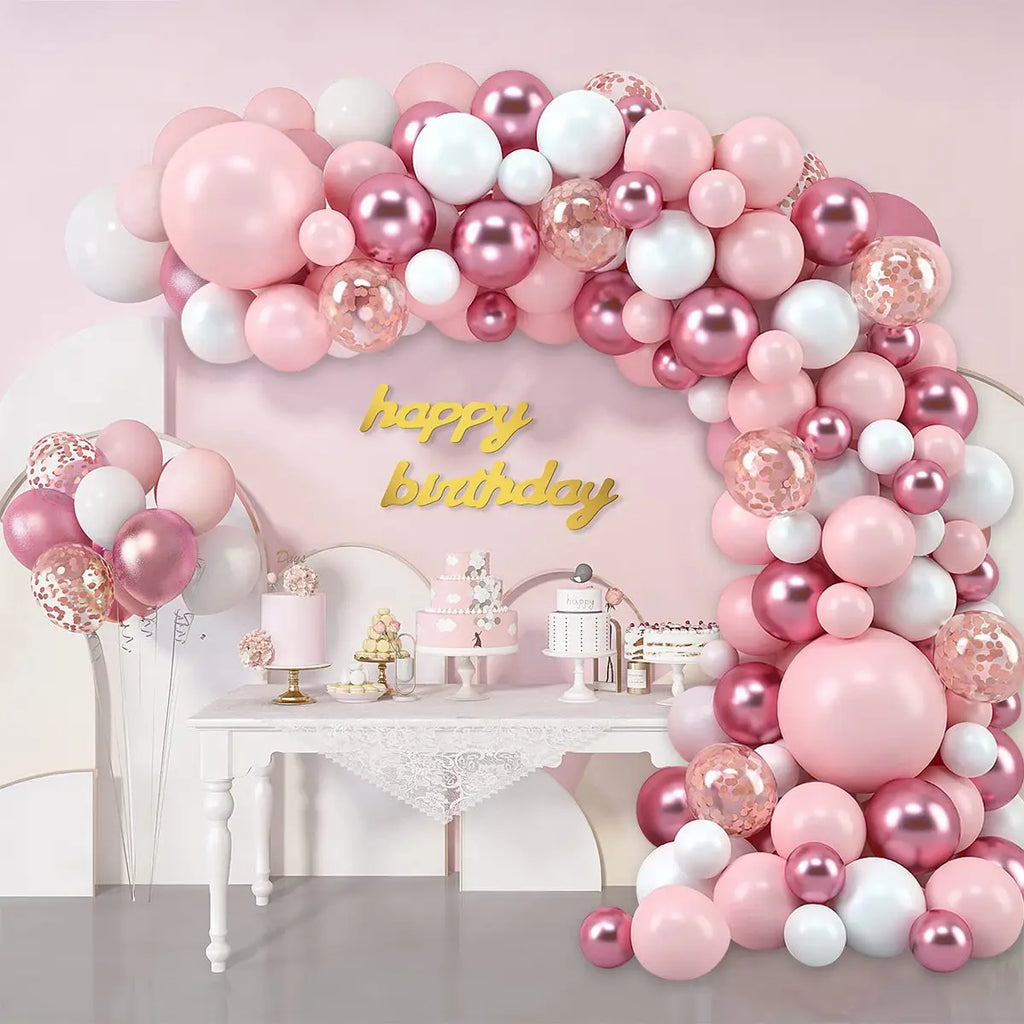 Kit de guirnalda de globos macaron rosados, arco, decoración para fiesta de cumpleaños, niños, boda, suministros para fiesta de cumpleaños, decoración para baby shower, globos de látex