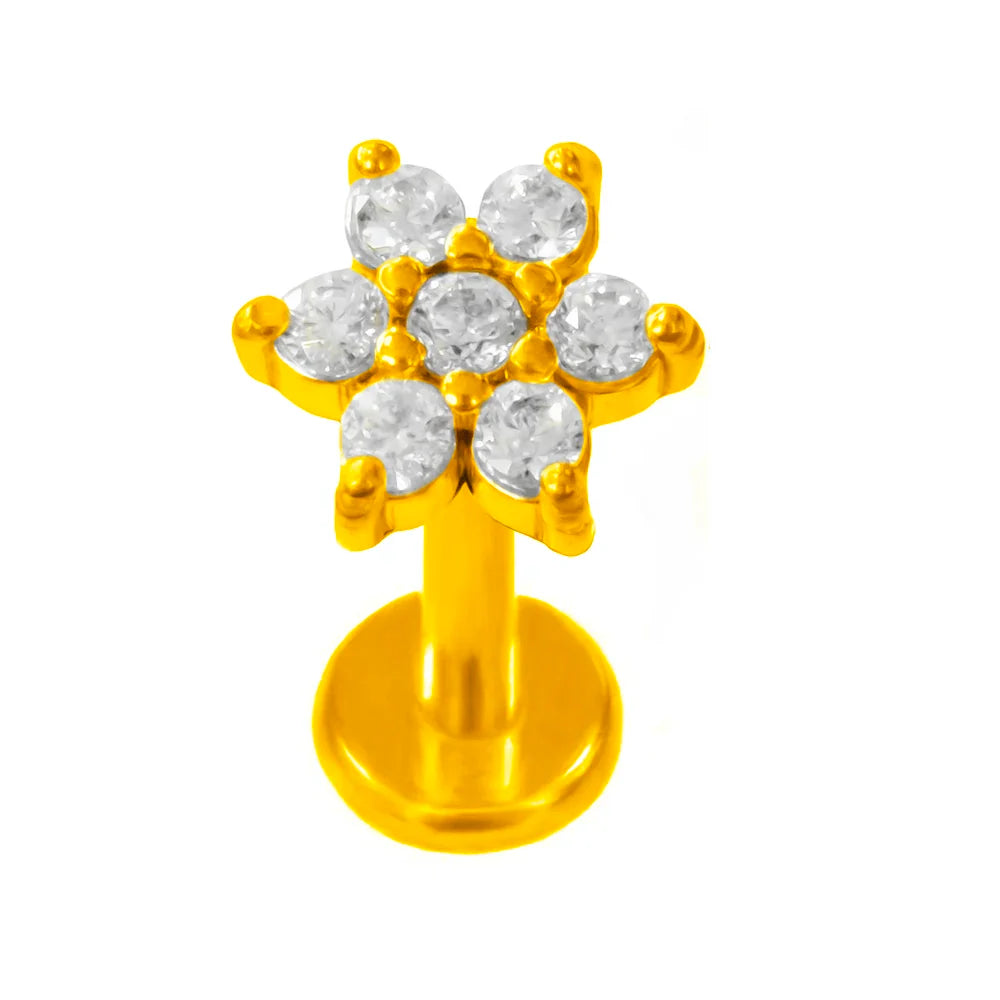 Lightning Internal Thread Labret Piercing Crown Bee Flowers Cartilage Earring Tragus Conch 316L Stainlesss Steel Body Jewelry