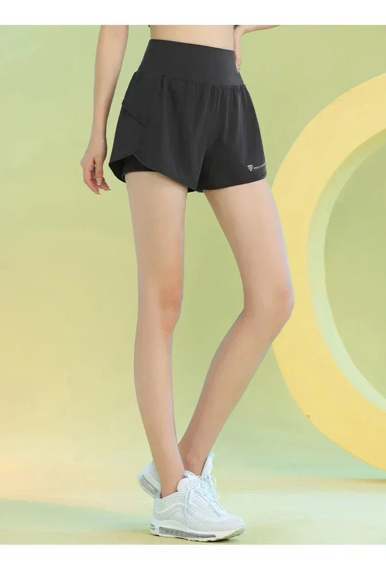 Pantalones cortos de yoga PHIGEER para mujer, ligeros, para gimnasio, ciclismo, entrenamiento, con bolsillo, transpirables, para correr, ropa deportiva