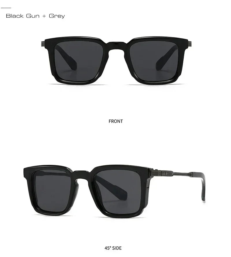 SHAUNA Gafas de sol de lujo cuadradas nuevas para mujer, remaches retro, lentes de sol degradadas para hombre, UV400