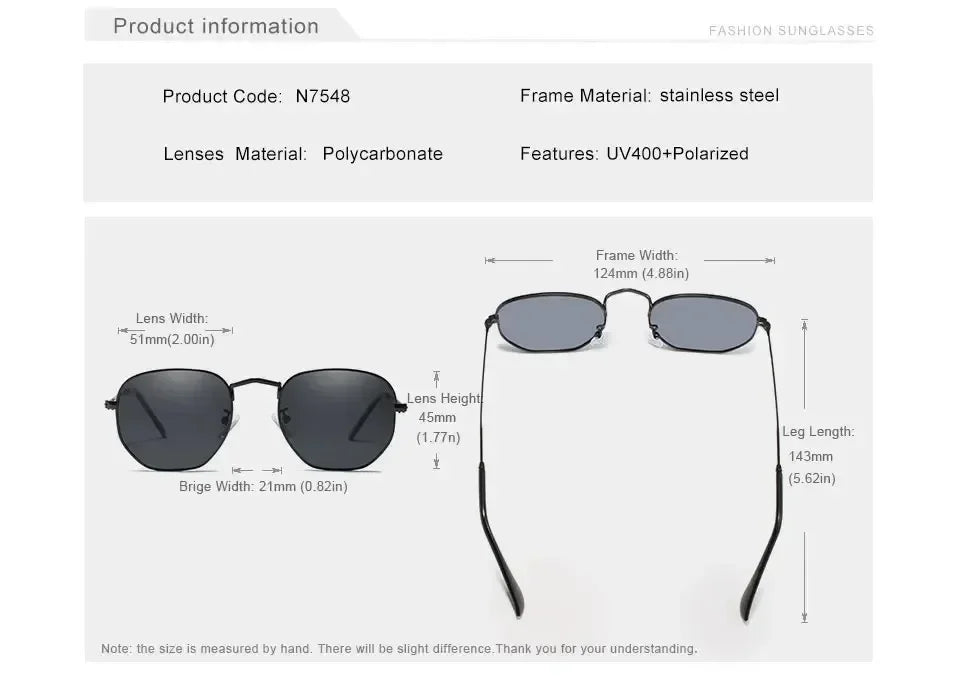 Gafas de sol KINGSEVEN a la moda para mujer, poligonales, polarizadas UV400, protección solar, montura redonda delgada, gafas de lujo informales para conducir