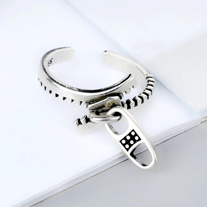 925 Sterling Silver Geometry Zipper Engagement Rings For Women Ladies Luxury Designer Jewelry Accessories Jewellery