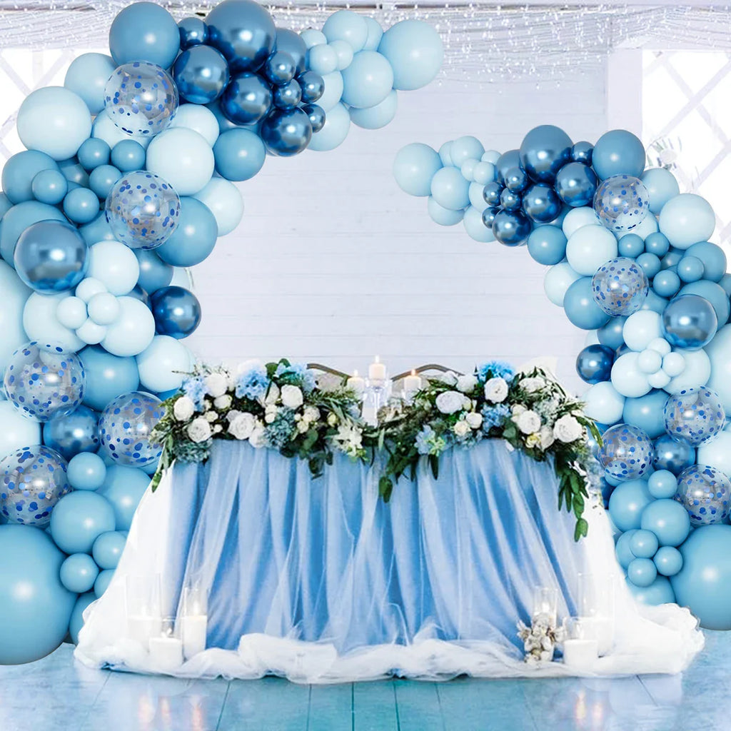 Kit de arco de guirnalda de globos azules, decoración de fiesta de cumpleaños para niños y hombres, artículos para fiesta de bodas y cumpleaños, decoración para baby shower, globos de látex