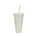 710ml Color Changing Straw Mug | Insulated Reusable Plastic Cup with Lid