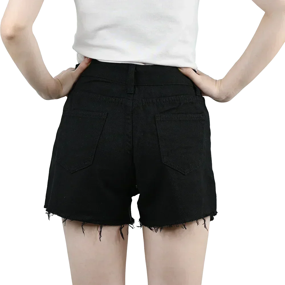 3 shorts vaqueros de mujer de cintura alta 2025 de verano, pantalones cortos negros, azules y blancos, pantalones vaqueros rotos para mujer, pantalones cortos, ropa de calle