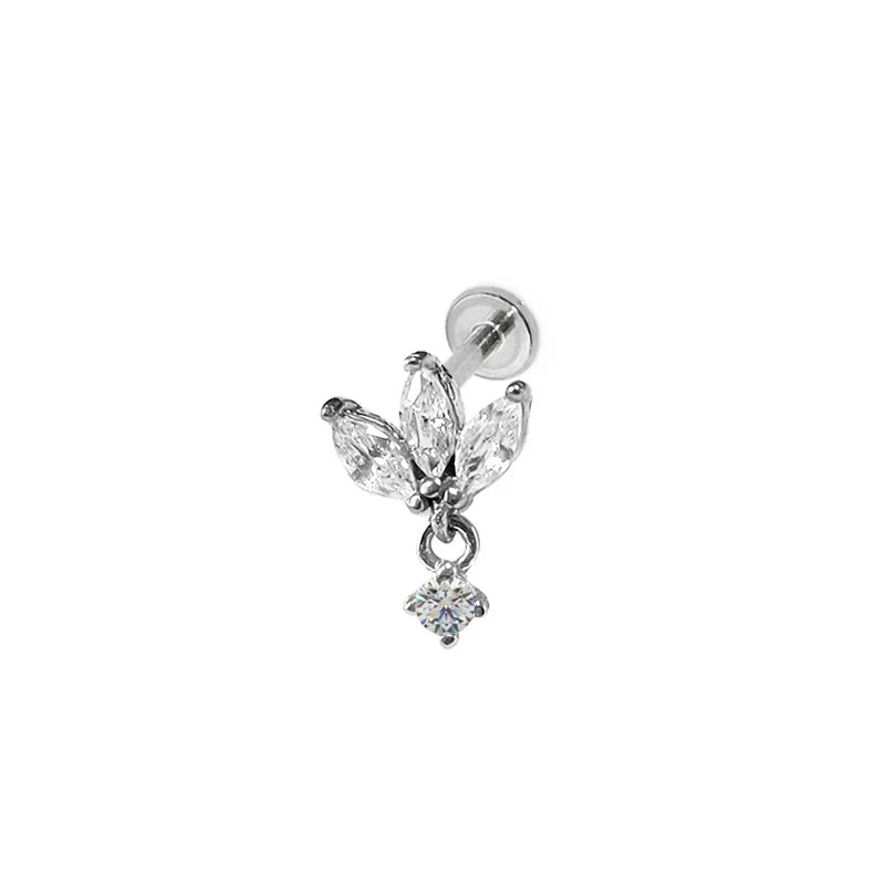 Lightning Internal Thread Labret Piercing Crown Bee Flowers Cartilage Earring Tragus Conch 316L Stainlesss Steel Body Jewelry