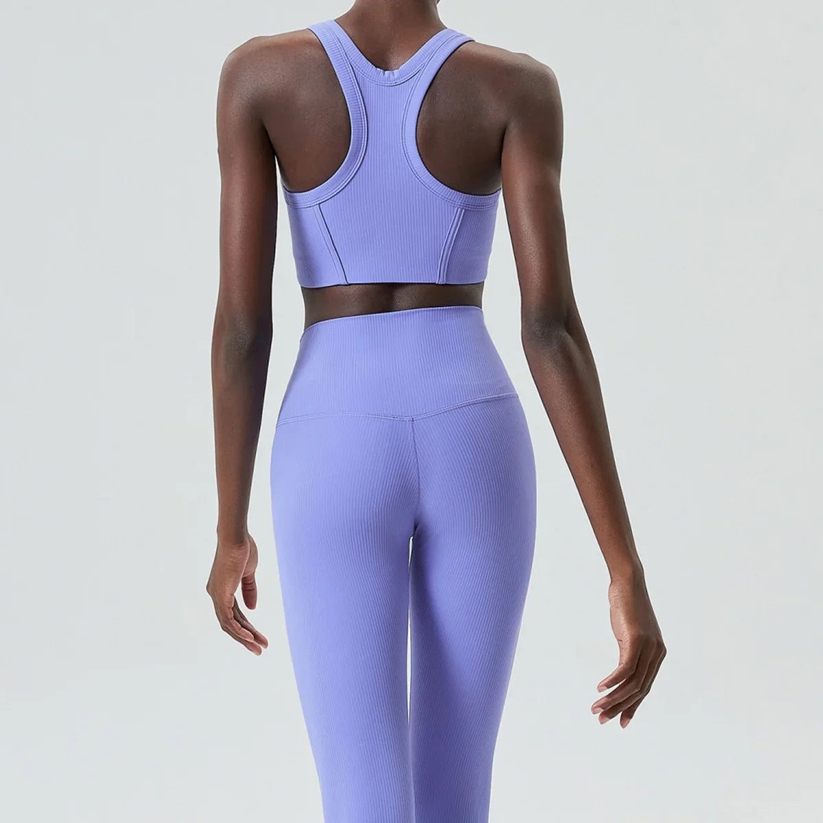 Yoga Set 2 Pieces Women's High Waisted Leggings Sports Vest Exercise Clothing Workout Outfits Fitness Sportswear Gym Tracksuit