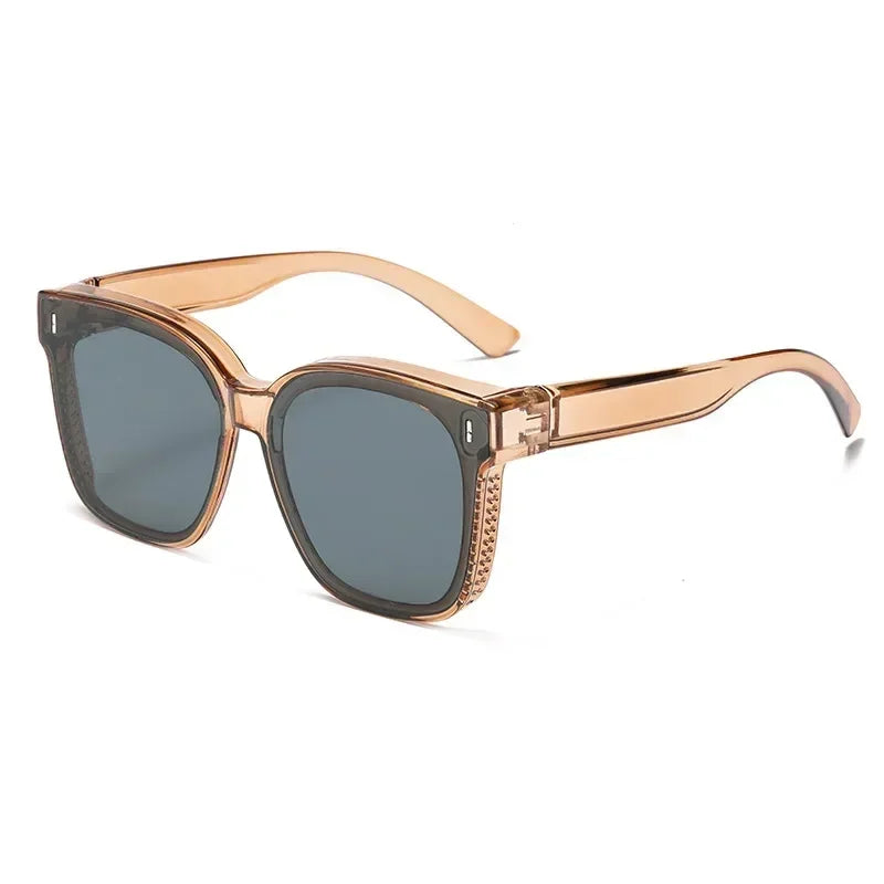 Gafas de Sol Polarizadas Cuadradas Fashion para Recetar Miopía, Lentes de Sol Portátiles para Hombre y Mujer, Vintage, para Pesca y Conducir