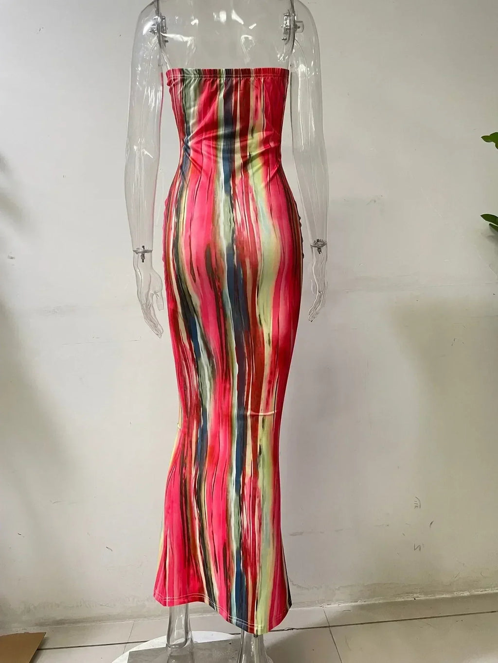 Vestidos de primavera y verano para mujer, con estampado de pecho, sin hombros, vendaje, ajustado, sexy, vestido largo, nueva moda 2023, fiesta, MsChuh