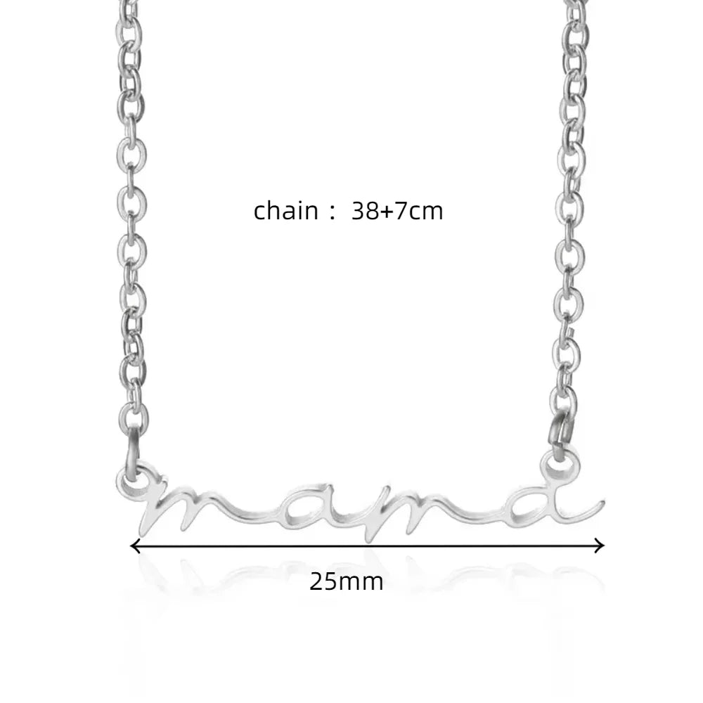 Gargantilla delicada "Mama" en color dorado de acero inoxidable, impermeable, con letras "Mama", colgante, joyería de regalo para mamá y esposa