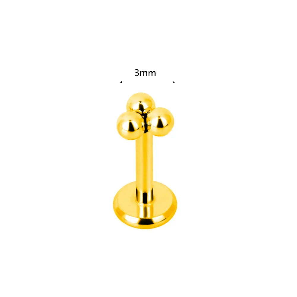 Lightning Internal Thread Labret Piercing Crown Bee Flowers Cartilage Earring Tragus Conch 316L Stainlesss Steel Body Jewelry