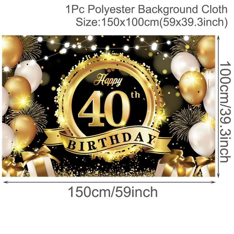 Fondo de Feliz Cumpleaños 18 21 30 40 50 60 Decoración de Fiesta de Cumpleaños Banner de Cumpleaños Bandera Colgante Decoración de Fondo para el 30 Cumpleaños