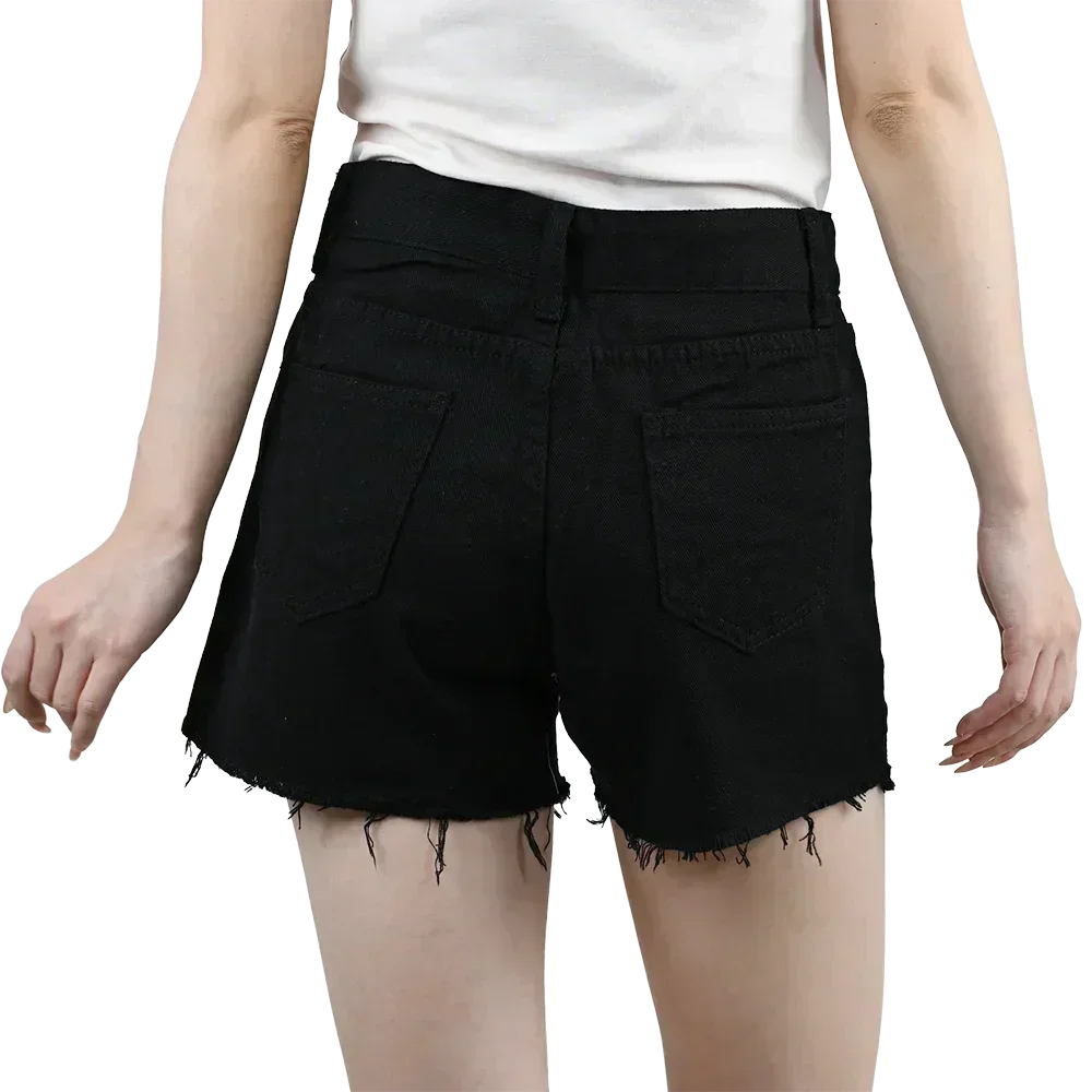 3 shorts vaqueros de mujer de cintura alta 2025 de verano, pantalones cortos negros, azules y blancos, pantalones vaqueros rotos para mujer, pantalones cortos, ropa de calle
