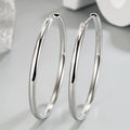 Pendientes de aro de plata de ley 925 de 3MM de grosor y 3/4/5/6CM para mujer, accesorios de joyería de lujo para boda, joyería de tendencia 2024