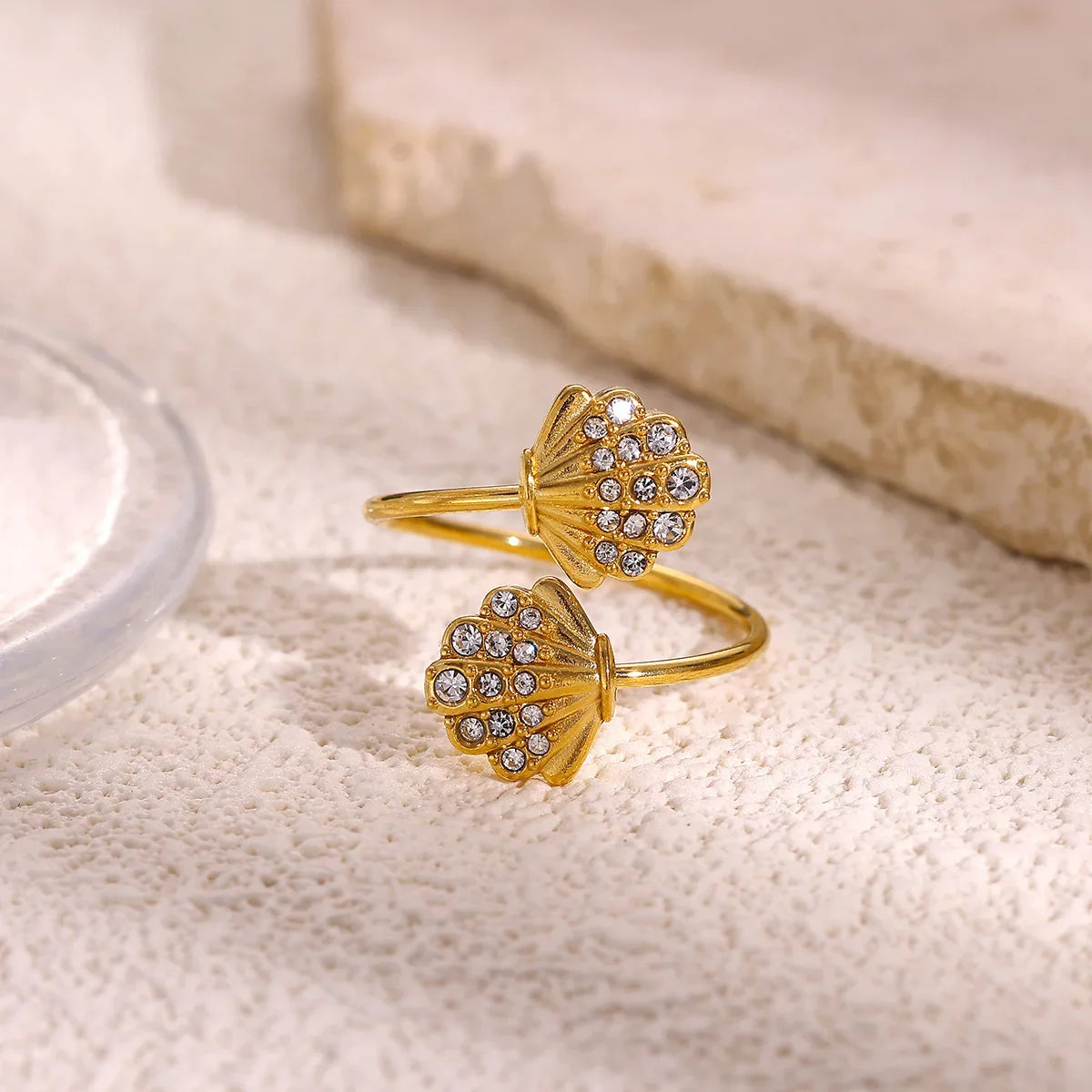 2025 Anillos de agua dulce de acero inoxidable con perlas, estrellas de mar y conchas para mujer, anillos punk, color dorado, vintage, impermeables, joyería de playa