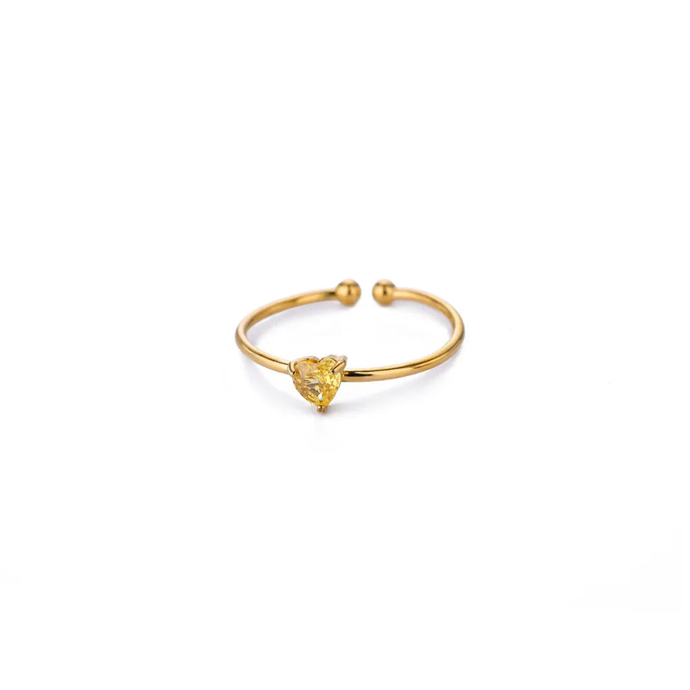 Anillos de corazón con circonita cúbica colorida de 2025 para mujer, joyería de anillo de princesa de acero inoxidable delicado de moda, regalo de boda