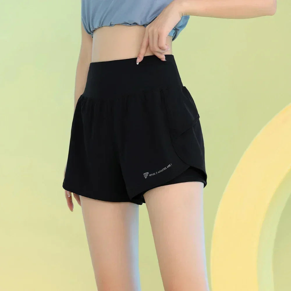 Pantalones cortos de yoga PHIGEER para mujer, ligeros, para gimnasio, ciclismo, entrenamiento, con bolsillo, transpirables, para correr, ropa deportiva