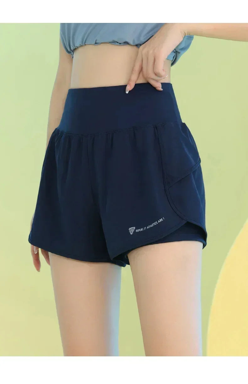 Pantalones cortos de yoga PHIGEER para mujer, ligeros, para gimnasio, ciclismo, entrenamiento, con bolsillo, transpirables, para correr, ropa deportiva
