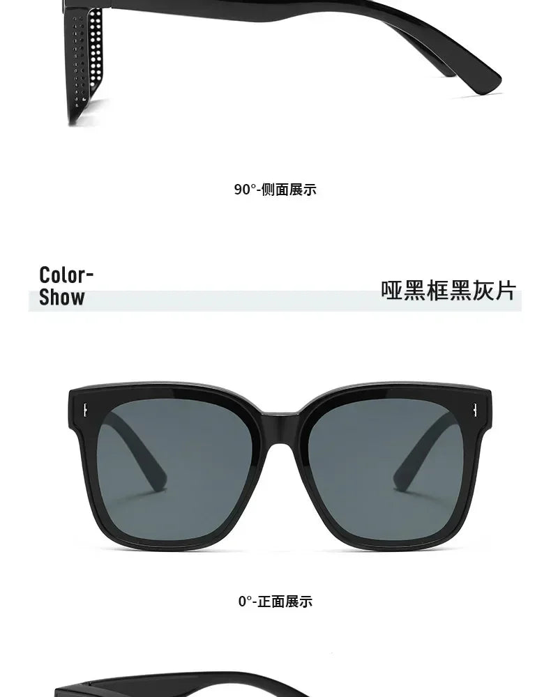 Gafas de Sol Polarizadas Cuadradas Fashion para Recetar Miopía, Lentes de Sol Portátiles para Hombre y Mujer, Vintage, para Pesca y Conducir