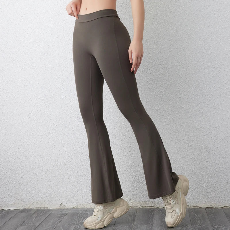 DIAS FIT JOY Pantalones acampanados con espalda en V, yoga, levantamiento de cadera, ajustados, anchos, fitness, gimnasio, ejercicio, correr, yoga