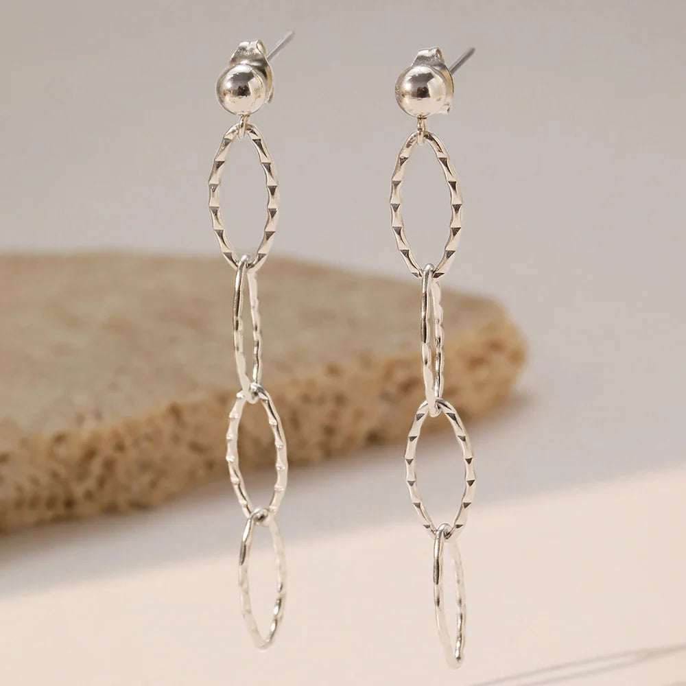 Stainless Steel Earrings Personality Irregular circle Long Fashion Simplicity High-end Sense Dangle Earrings For Women Jewelry
