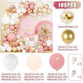 Kit de guirnalda de globos Retro rosa blanco dorado, arco, decoración para fiesta de cumpleaños, baby shower de niños, suministros para fiesta de boda, globos de látex
