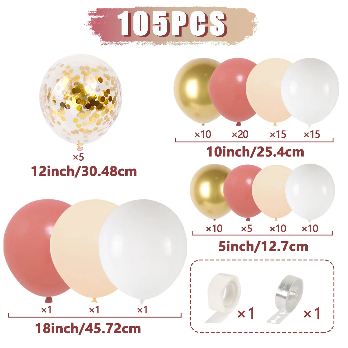 Kit de guirnalda de globos Retro rosa blanco dorado, arco, decoración para fiesta de cumpleaños, baby shower de niños, suministros para fiesta de boda, globos de látex