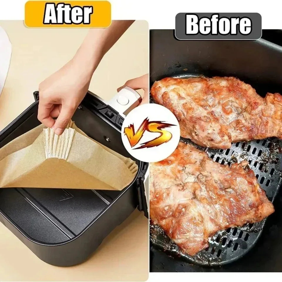 Disposable Air Fryer Paper Liners | Oil-Proof Baking Trays Set