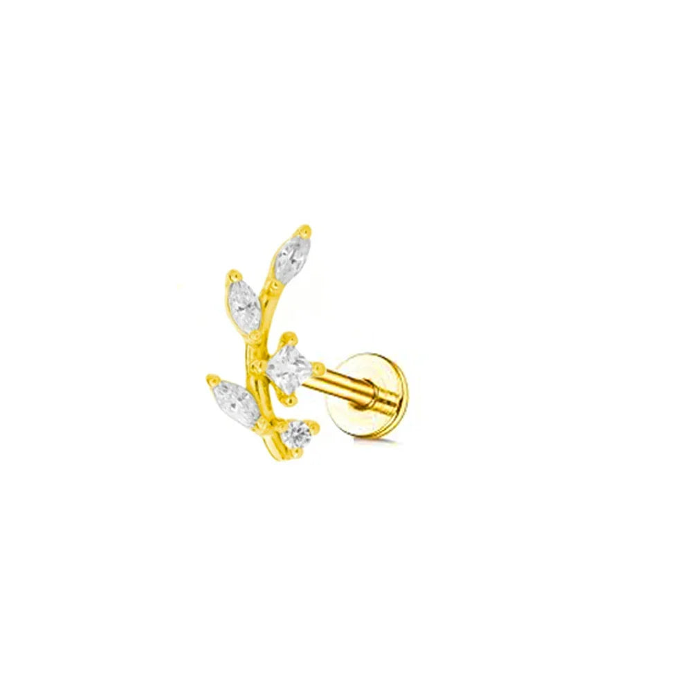 Lightning Internal Thread Labret Piercing Crown Bee Flowers Cartilage Earring Tragus Conch 316L Stainlesss Steel Body Jewelry